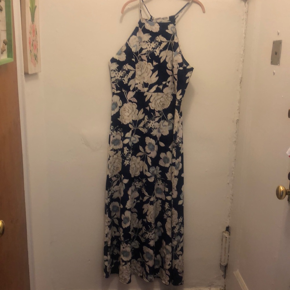 Maxi blue and white floral dress. New with tags